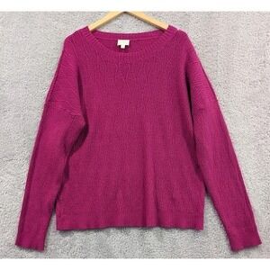 Cyrus Women's Long Sleeve Round Neck Pink Knit Sweater Size XL Soft Cozy Casual